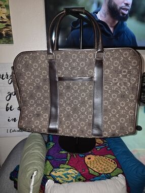 Brown Patterned Men's Weekend Bag By El Portal